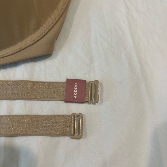 Cacique 40DDD Strapless Convertible Bra Nude Beige Smooth Support - Picture 2 of 3